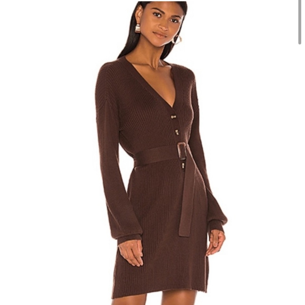 Song of Style Darcey Sweater Dress in Chocolate